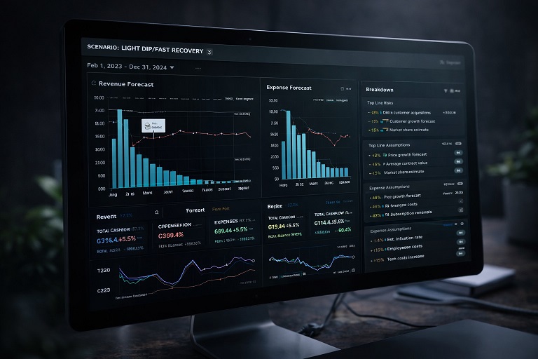 Financial modeling and forecasting dashboard